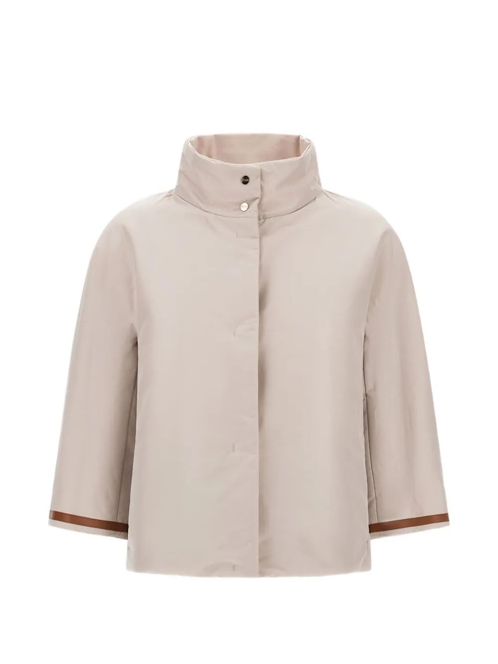 Herno Cape met hoge hals en knopen Beige