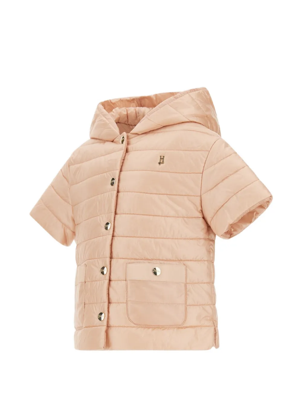 Herno Kids Jack met capuchon en korte mouwen Roze