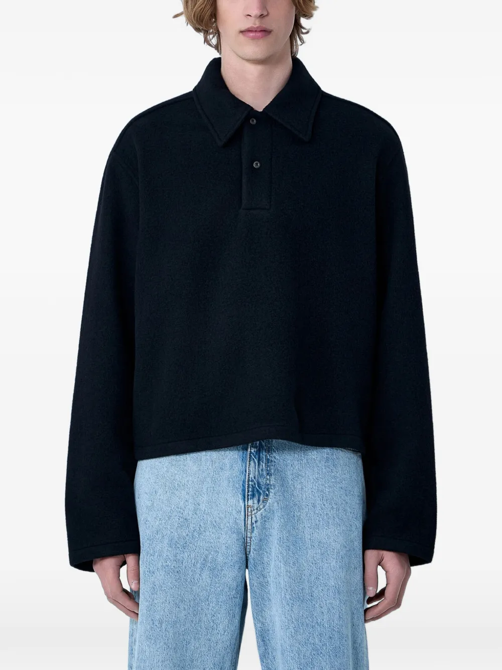 Rier long-sleeved polo sweater - Nero