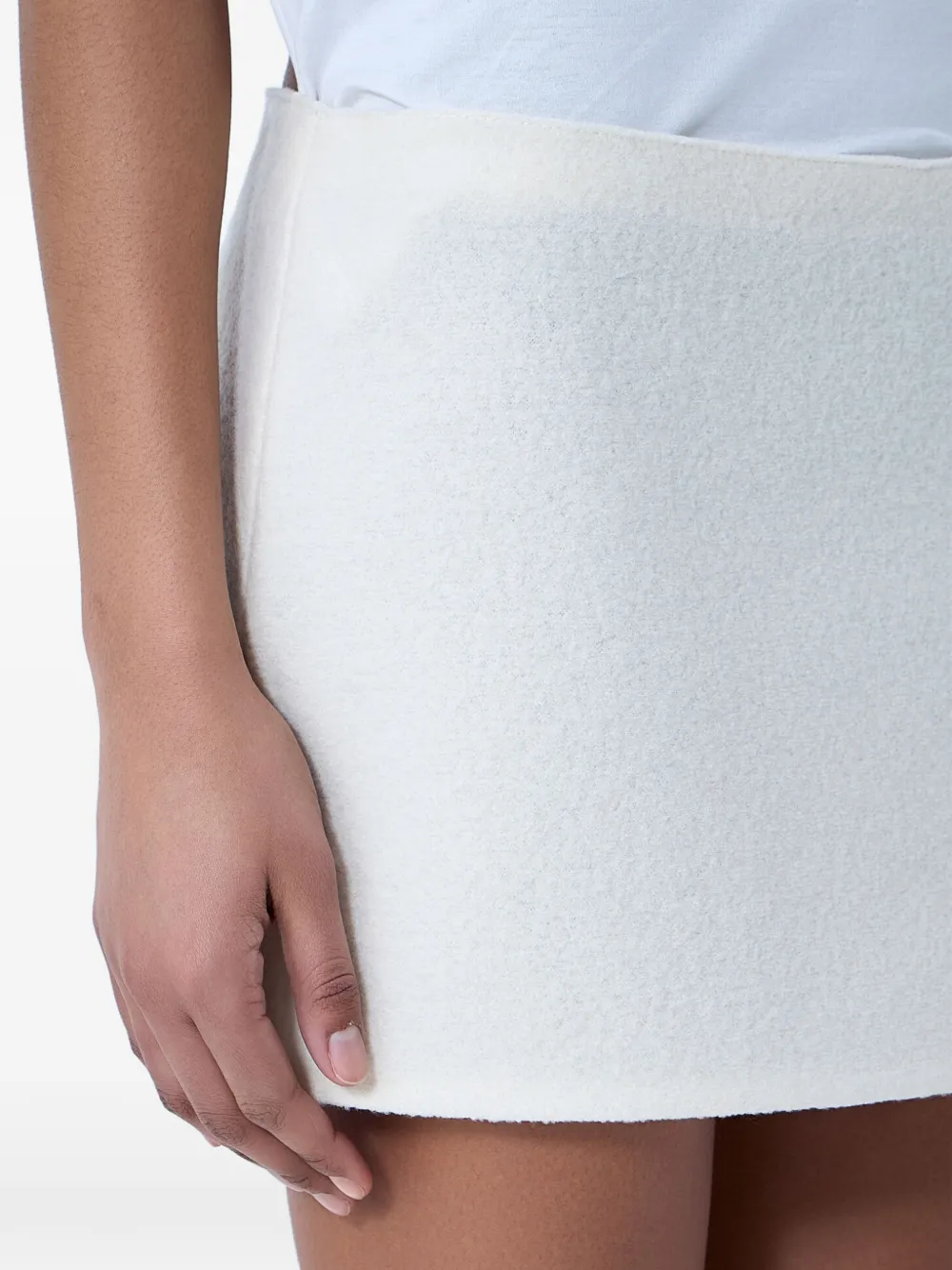 Rier Wollen mini-rok met textuur Beige