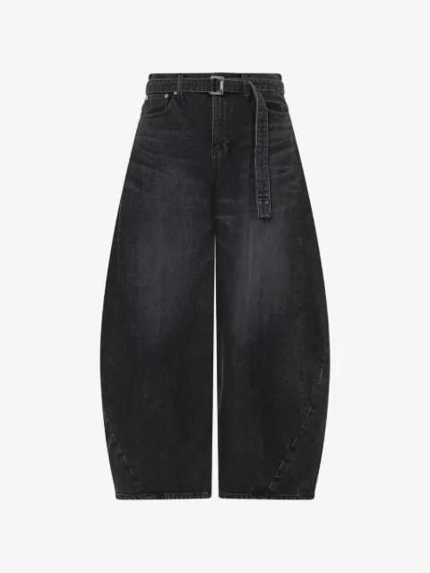 sacai jean à taille ceinturée
