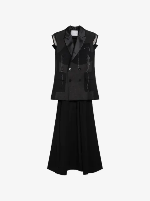 sacai abrigo de vestir con doble botonadura
