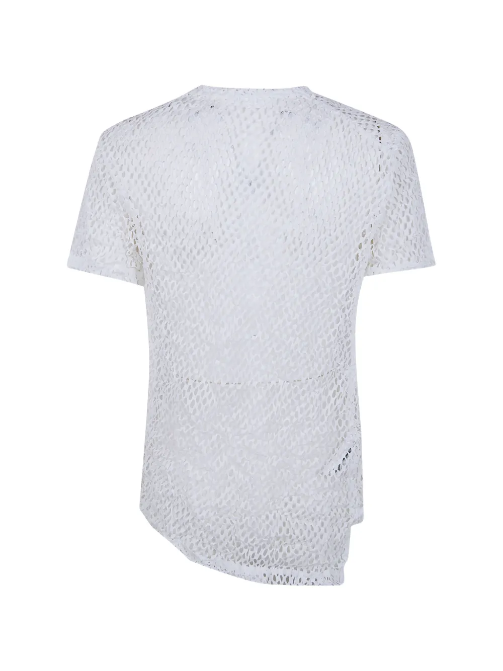 Comme Des Garçons Asymmetric-hem Mesh T-shirt In Blue