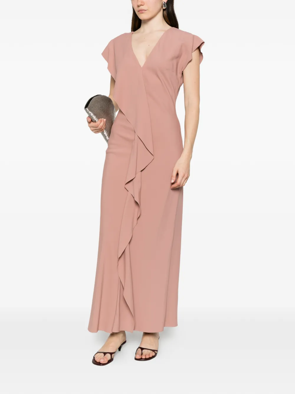 Patrizia Pepe Maxi-jurk met ruches Roze