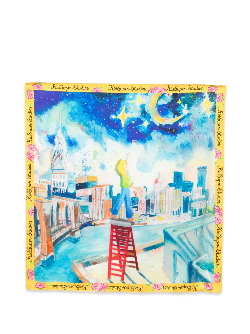 KidSuper floral-print scarf - Blu