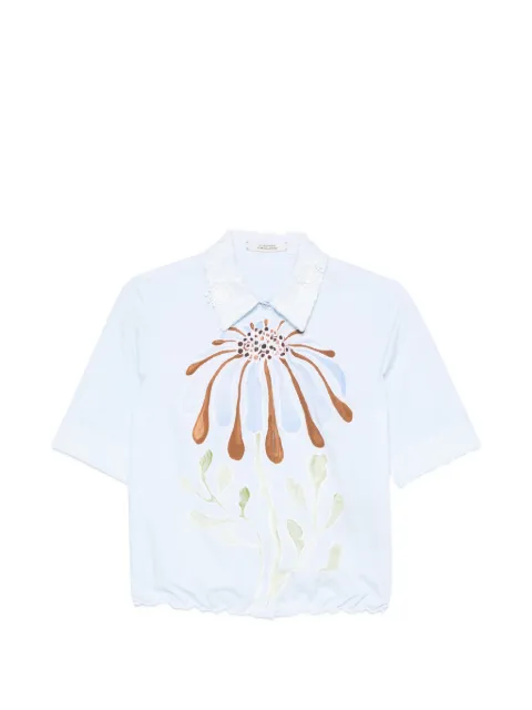 Dorothee Schumacher camisa con estampado floral y cuello bordado