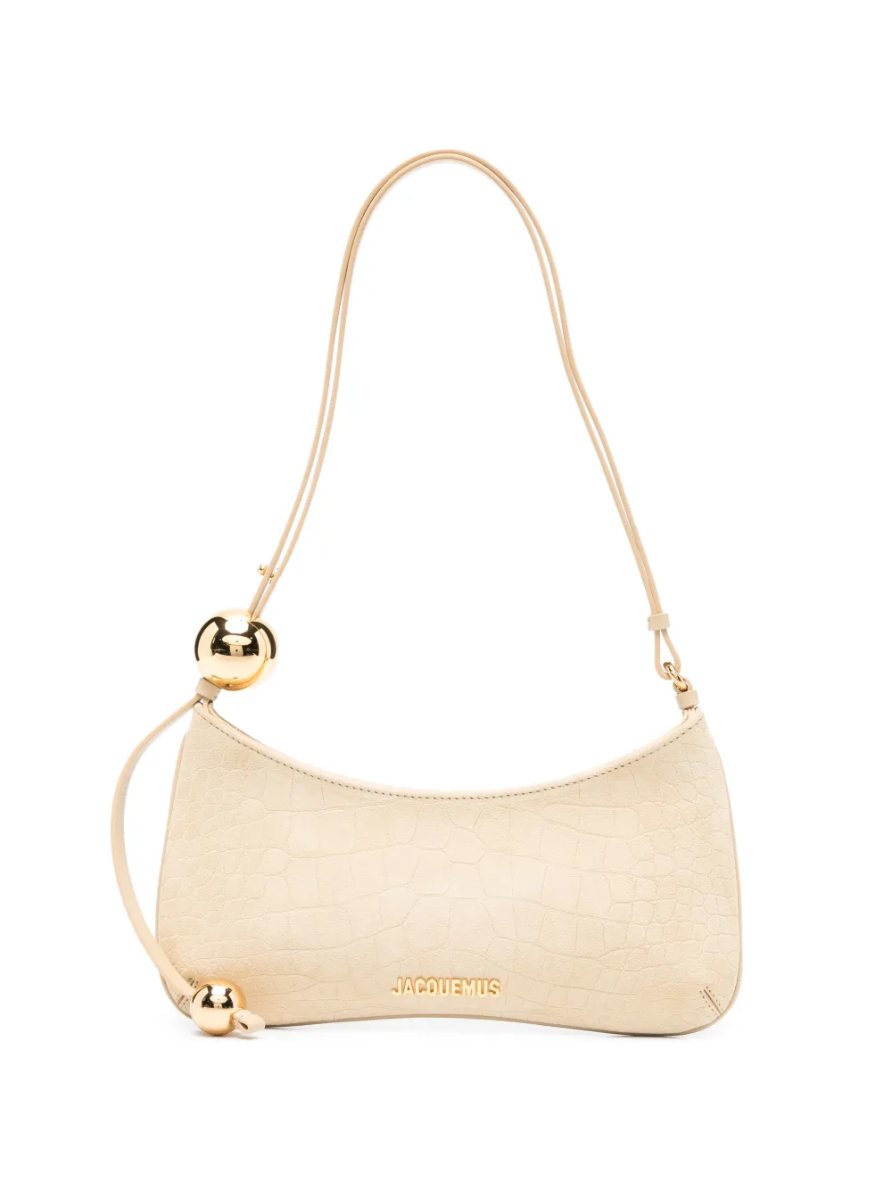 Jacquemus Le Bisou Perle croc-effect shoulder bag - Toni neutri