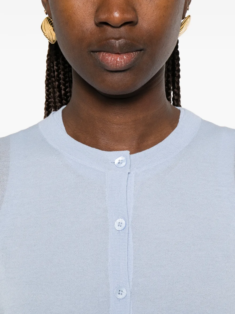 Dorothee Schumacher Fijngebreide top en vest set Blauw