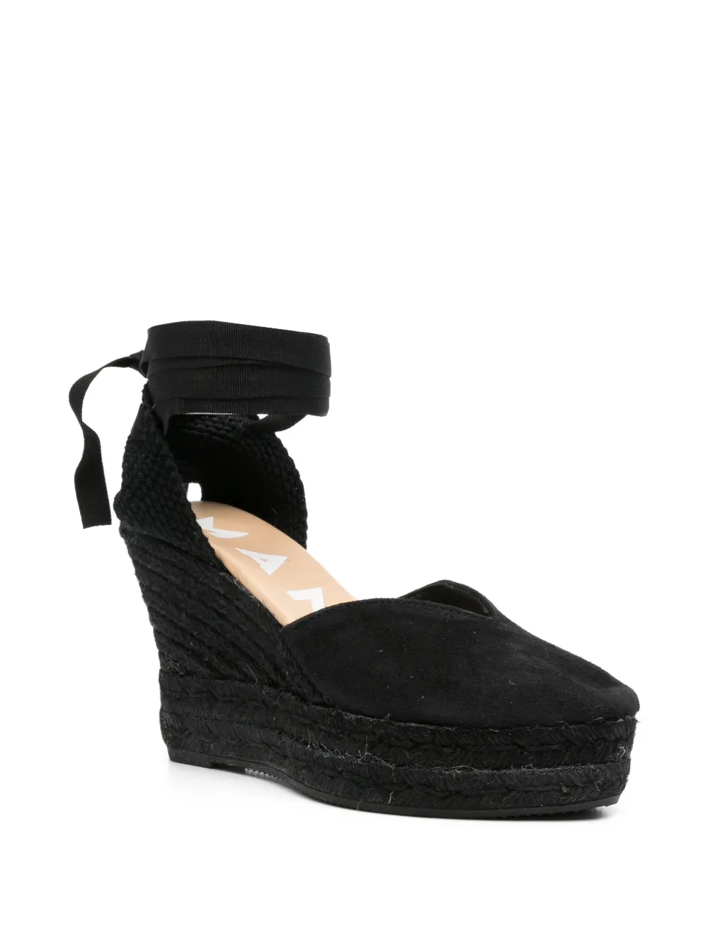Manebi Suède espadrilles Zwart