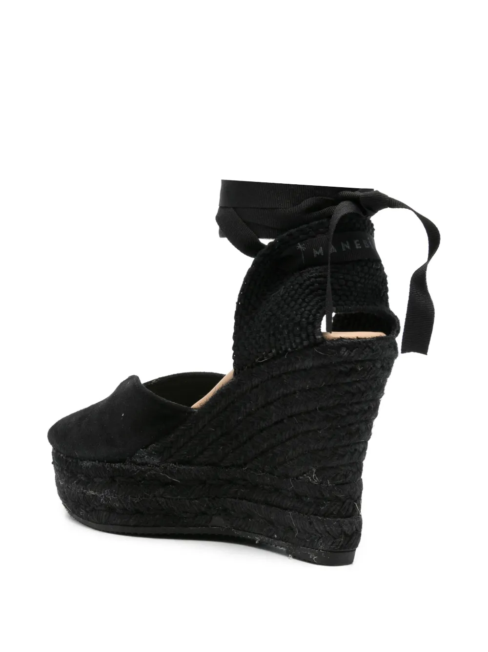 Manebi Suède espadrilles Zwart