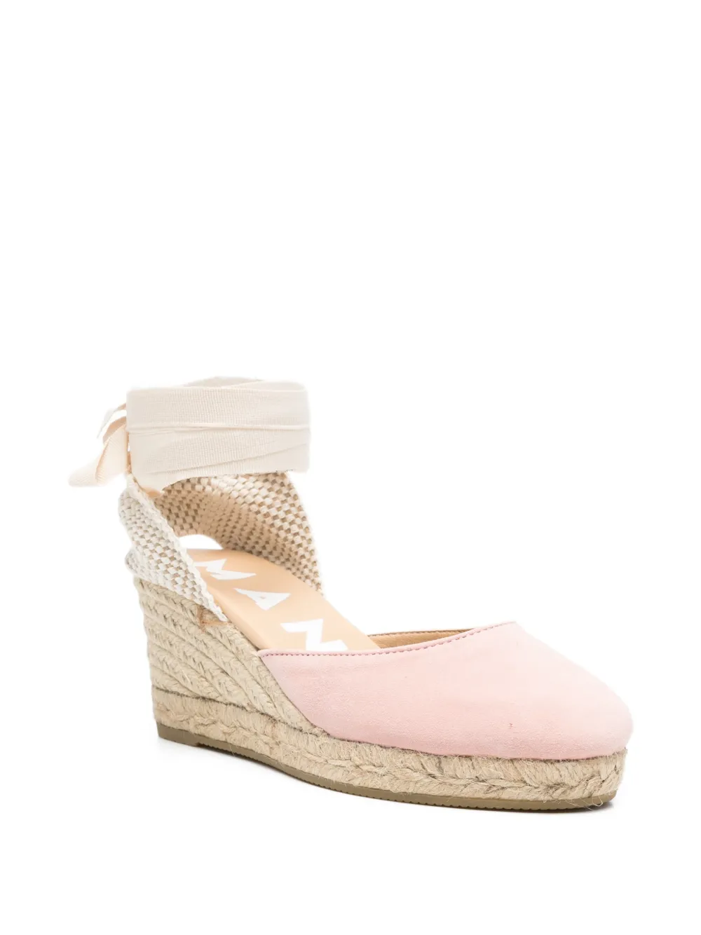 Manebi suede wedge espadrilles Roze