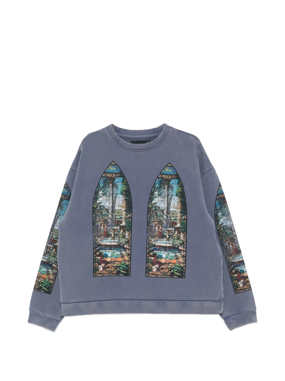 Who Decides War stained-glass-print sweater - Blu