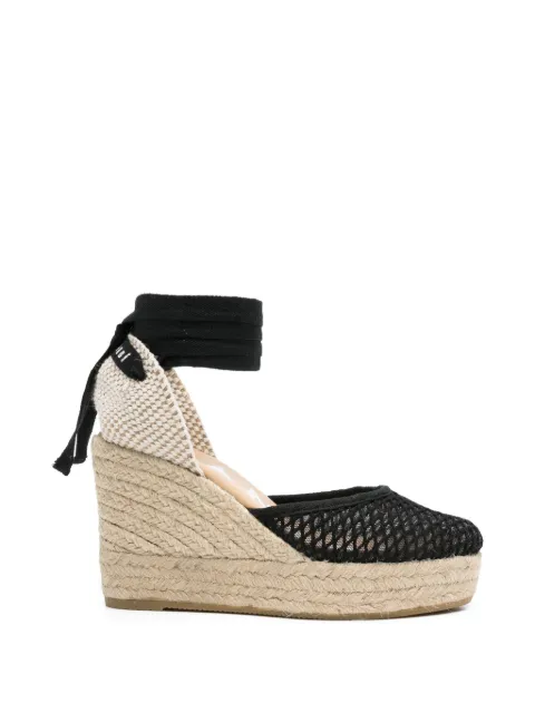Manebi wrap-tie mesh espadrilles