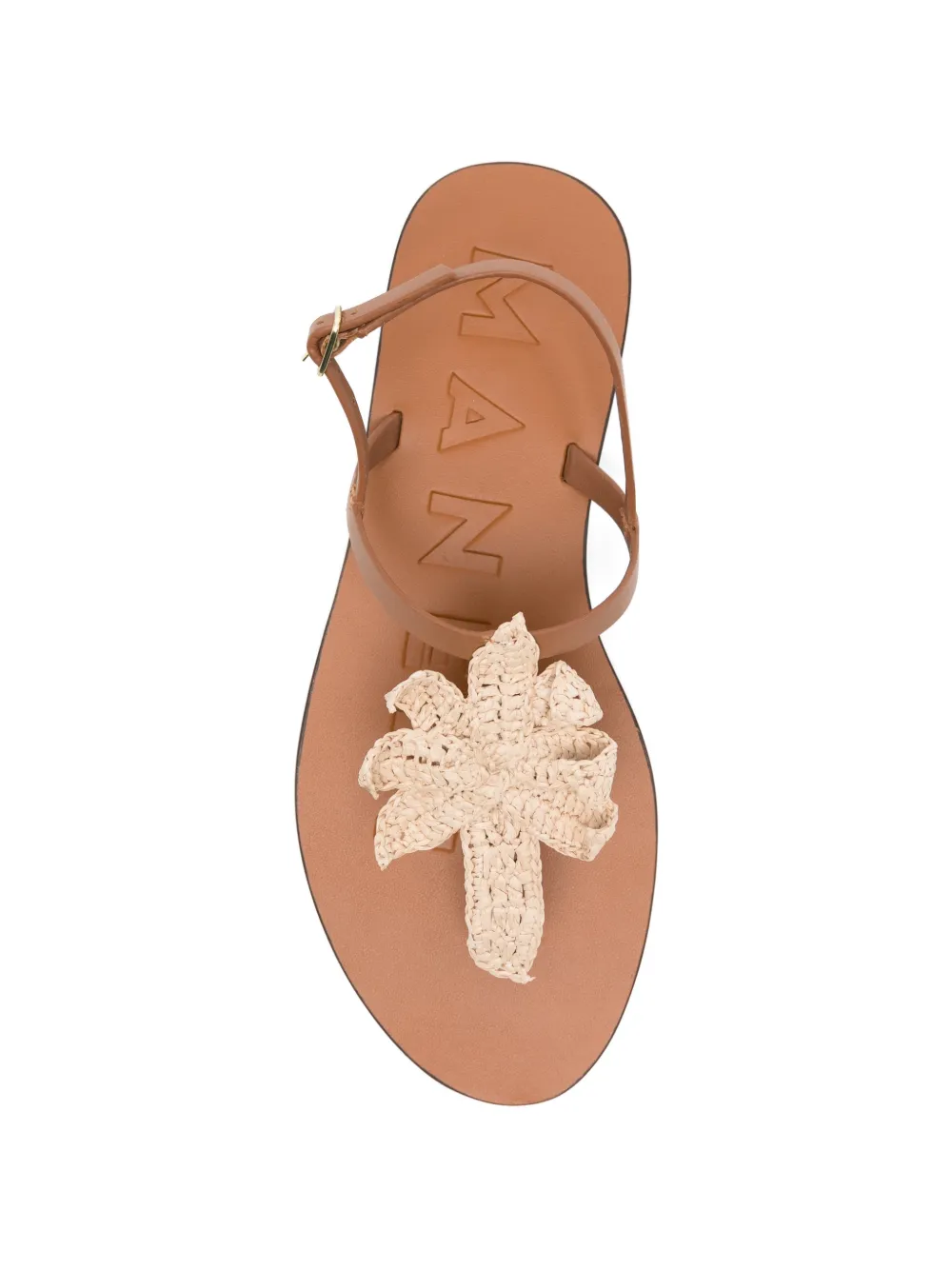 Manebi palm-patch sandals Bruin