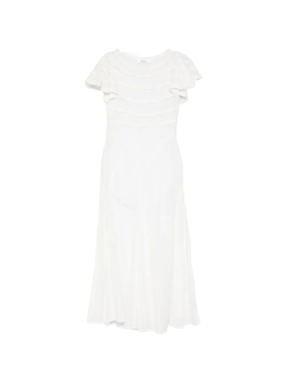 Gimaguas Mary ruffled midi dress - Bianco