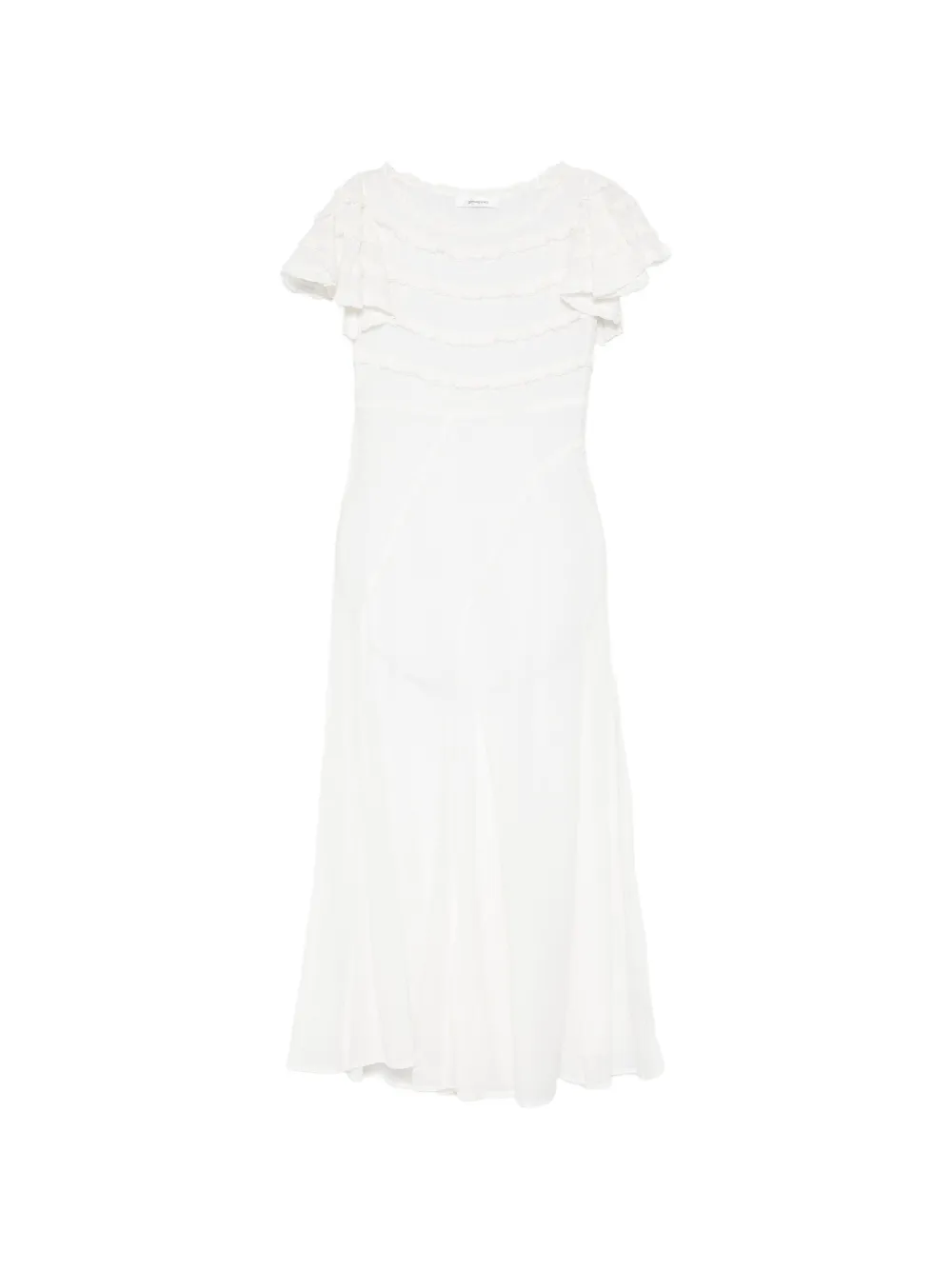 Gimaguas Mary ruffled midi dress - Bianco