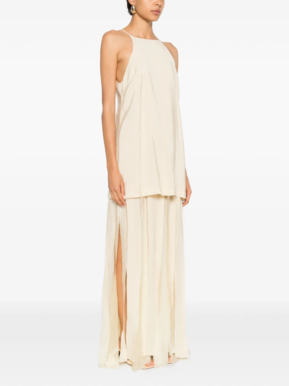  Rame Vestido Largo A Capas - Neutro 