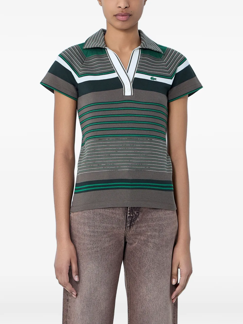 Lacoste striped polo shirt - Braun