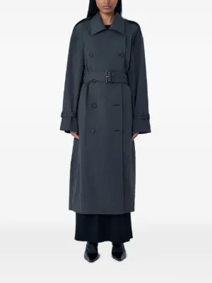 Jil Sander ウールギャバジン トレンチコート | ブルー | FARFETCH JP