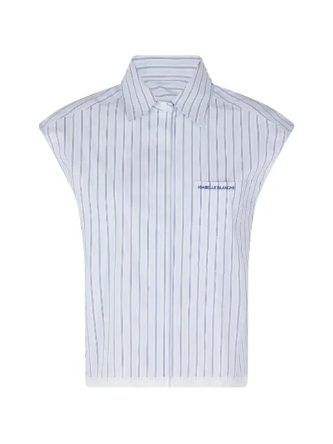 Isabelle Blanche striped-pattern lace-trim shirt