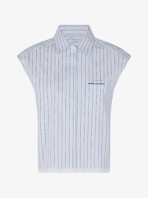 Isabelle Blanche striped-pattern lace-trim shirt