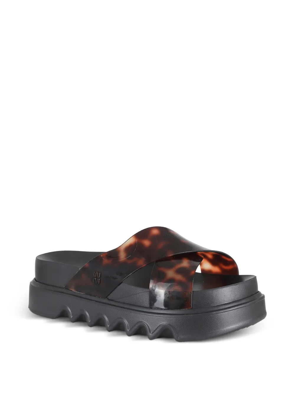 Melissa Sandalen met schildpadschild-design en gekruiste bandjes Wit