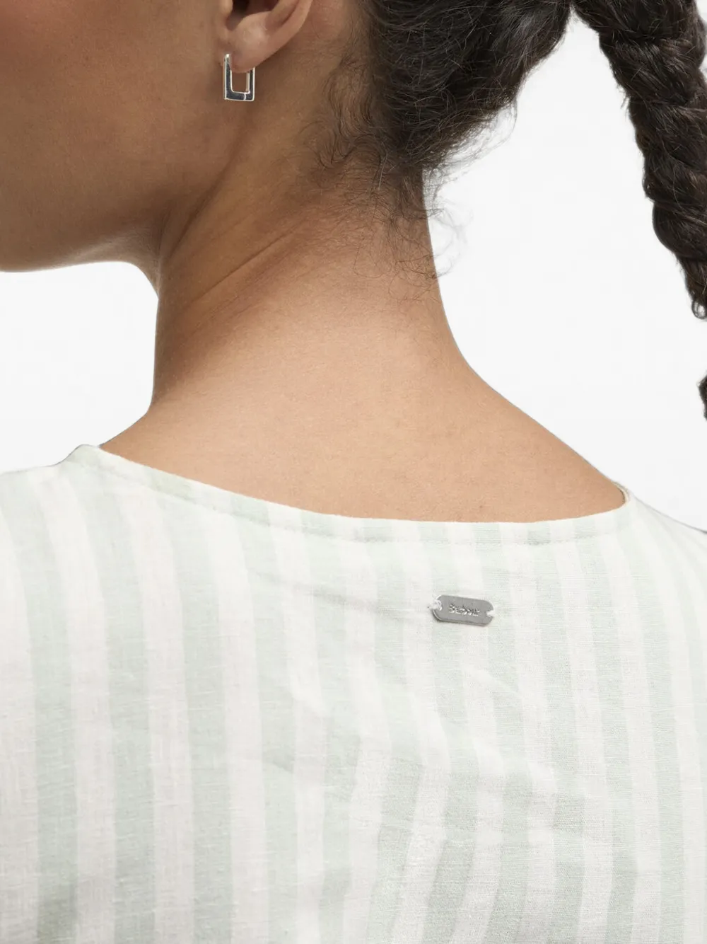 Barbour Gestreepte jurk met ceintuur Groen