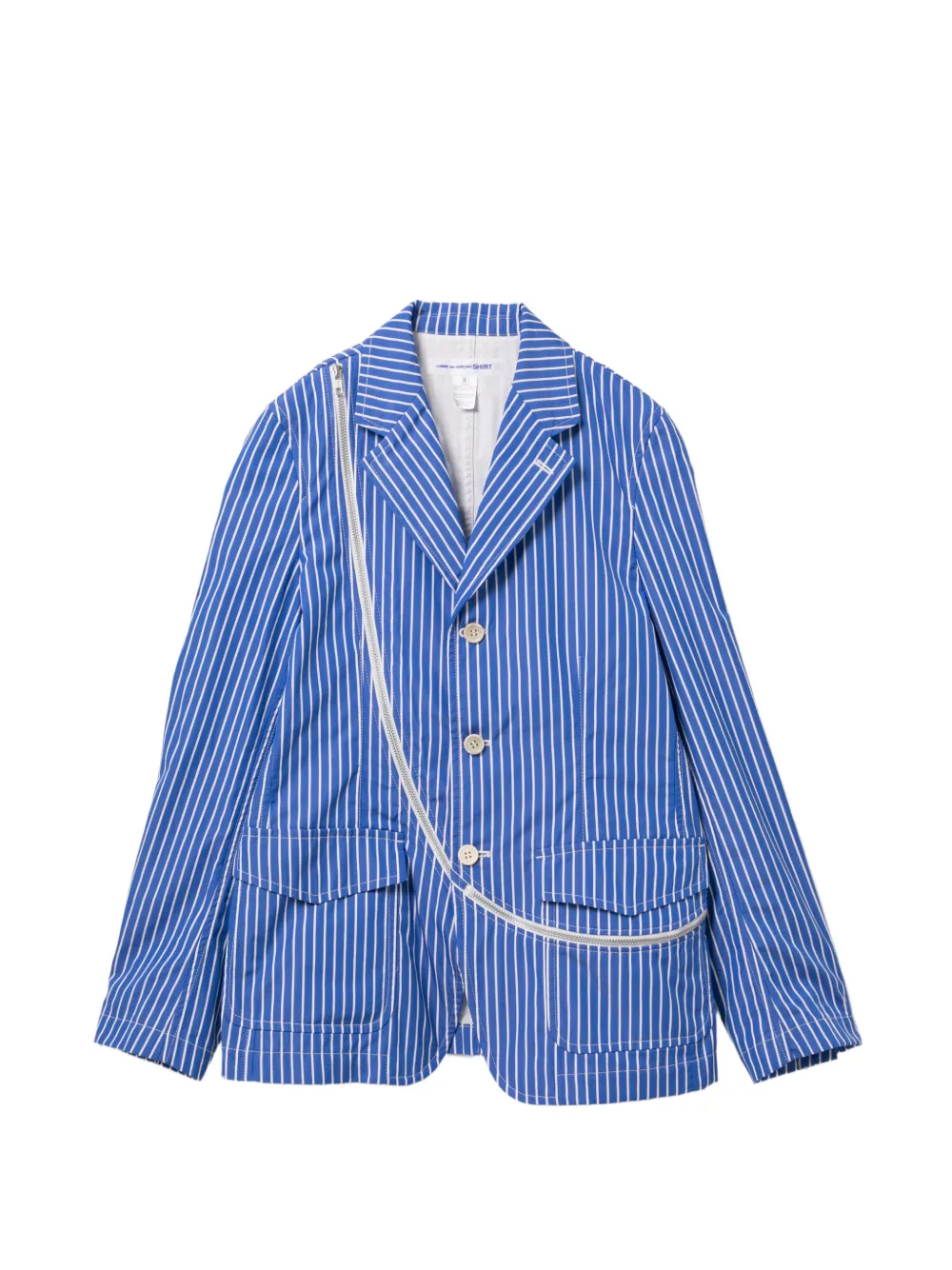 Comme Des Garçons Shirt striped blazer - Blue