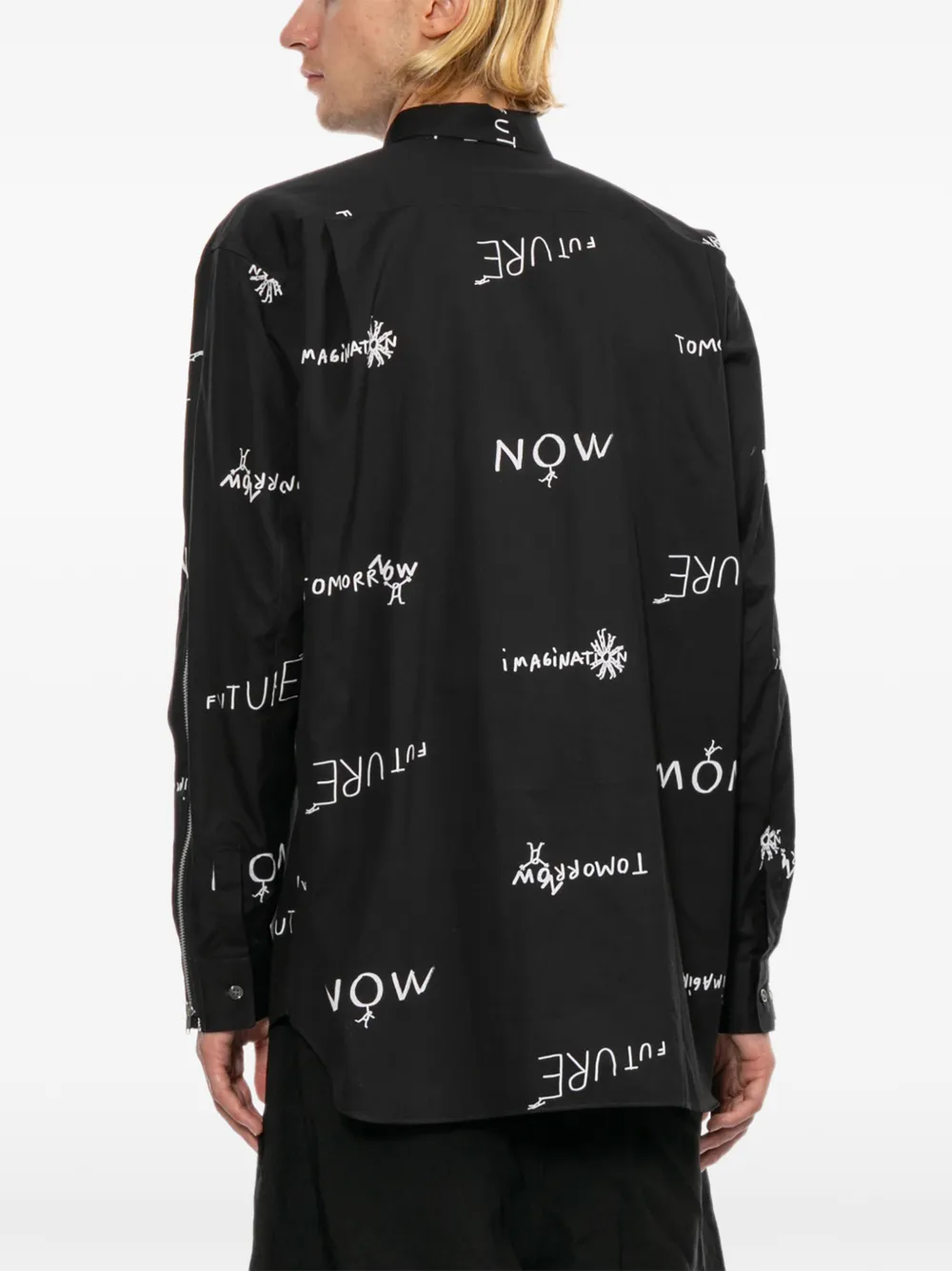Comme Des Garçons Shirt Overhemd met grafische print Zwart