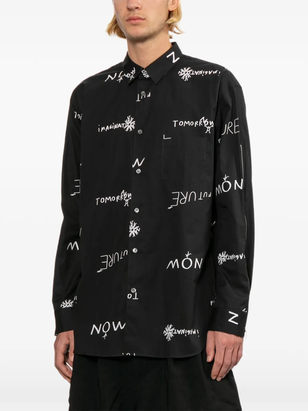 Comme Des Garçons Shirt Overhemd met grafische print Zwart