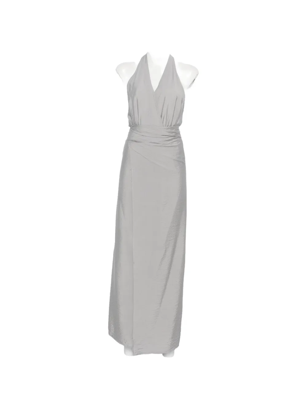 RAME halterneck wrap asymmetric dress - Grigio