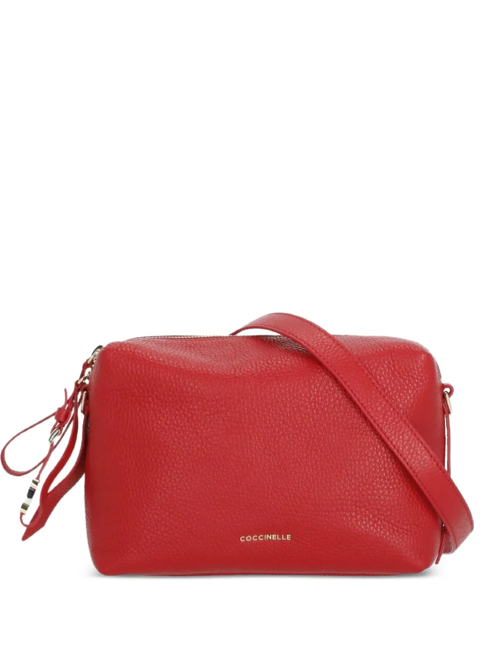 Coccinelle pebbled leather shoulder bag - Red
