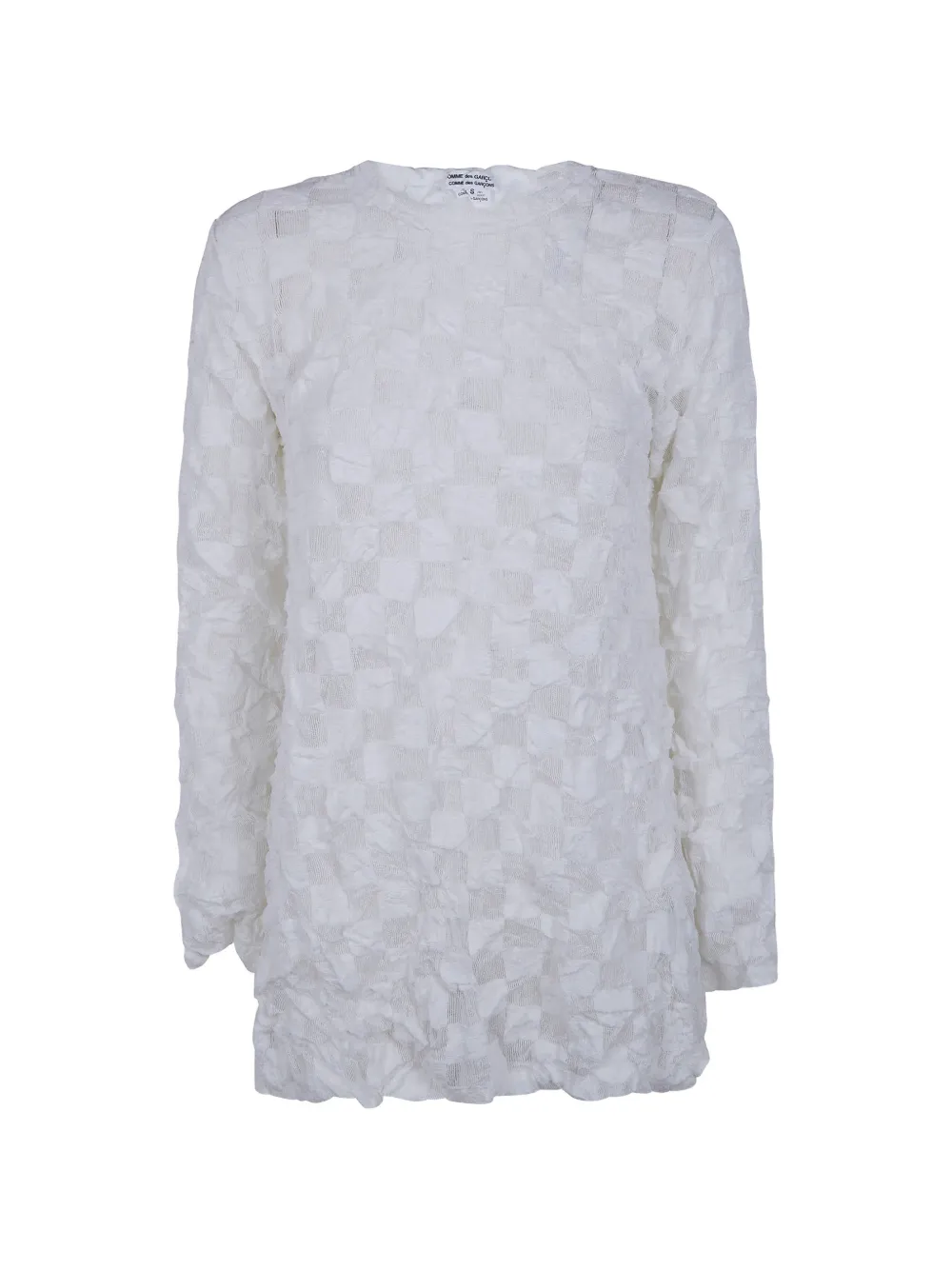 Comme Des Garçons Comme Des Garçons checkered textured-finish top - Bianco