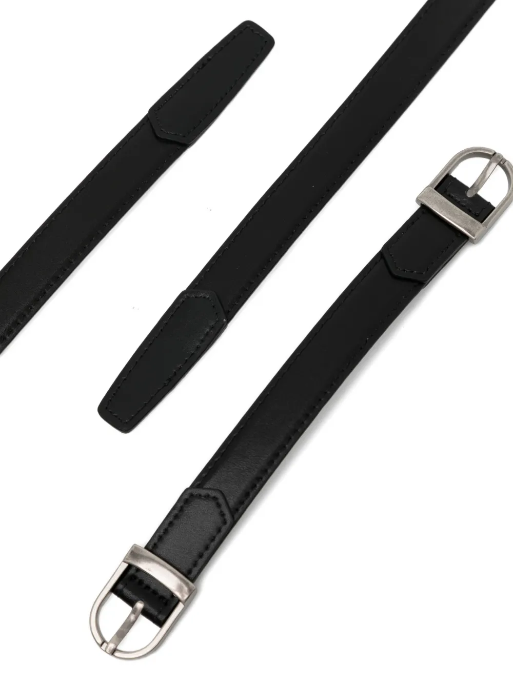 Low Classic Tweezijdige leren riem Zwart