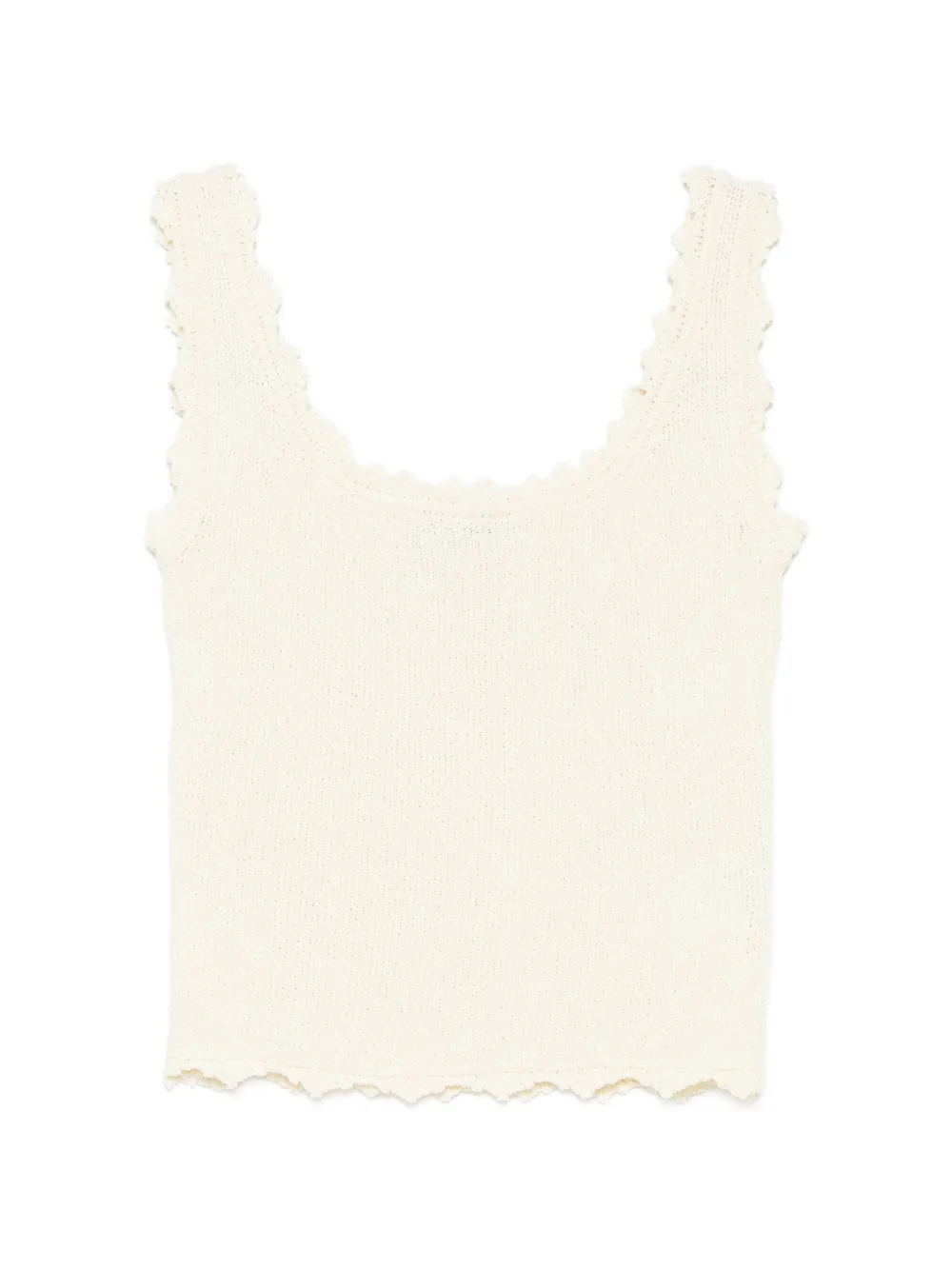 Low Classic lace-edge sleeveless knitted top - Toni neutri