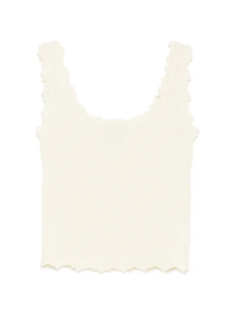 Low Classic top tejido con bordes de encaje