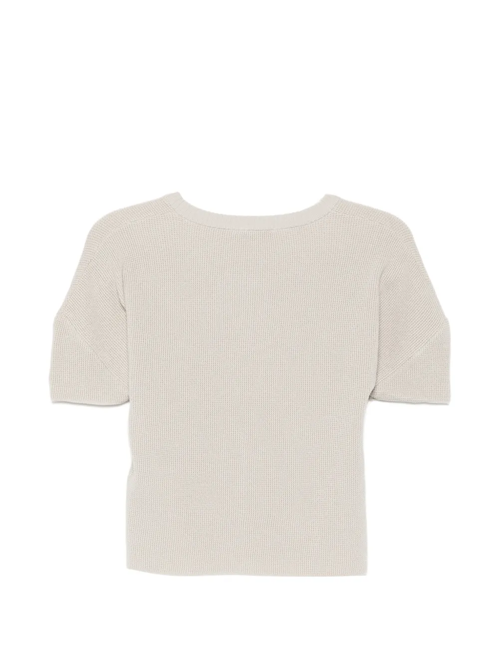 Low Classic Henley gebreide top met pofmouwen Grijs
