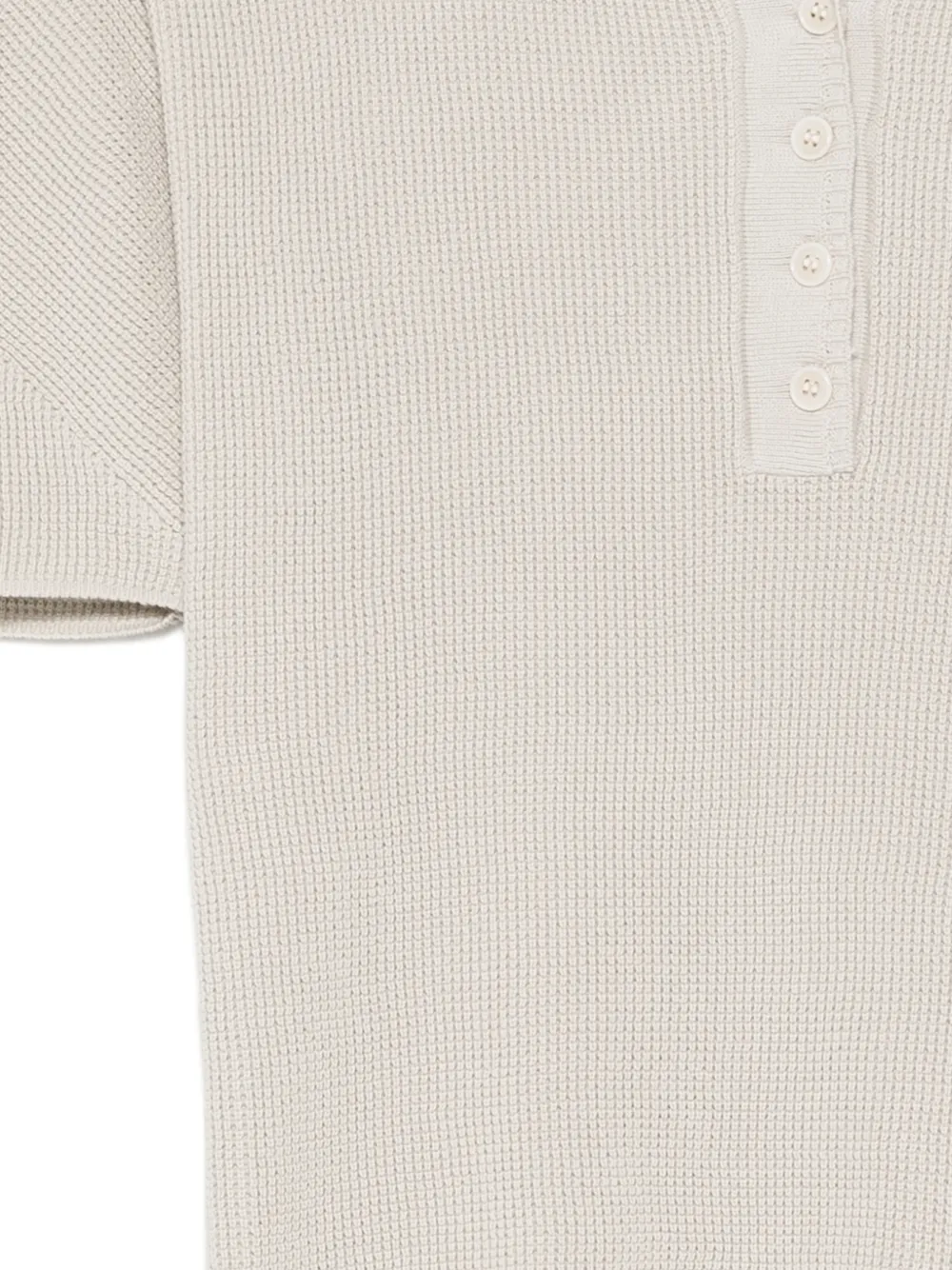 Low Classic Henley gebreide top met pofmouwen Grijs