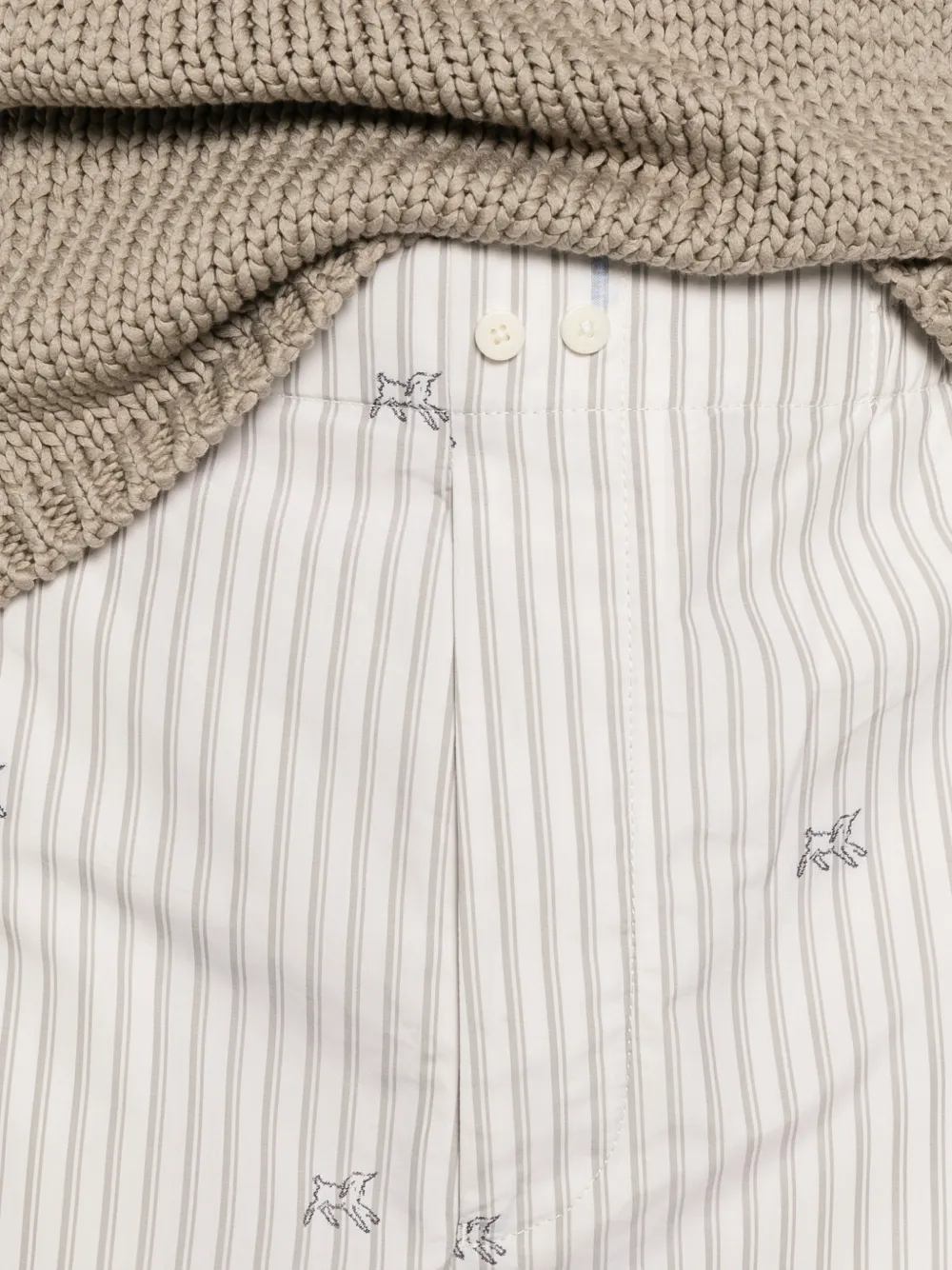 Jacquemus Gestreepte broek met borduurwerk Wit