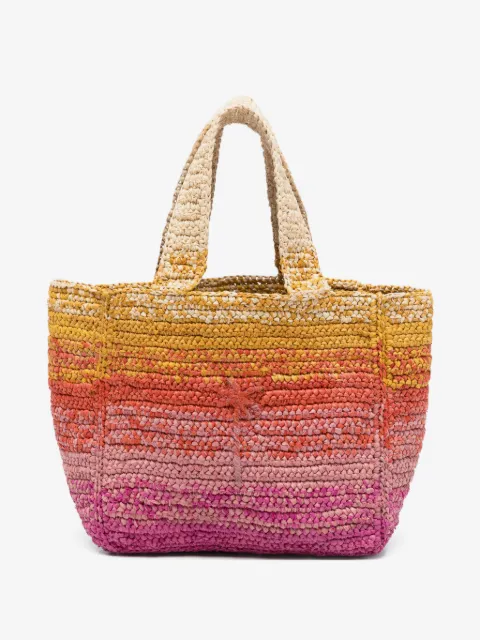 Manebi small Zuma crochet-knit ombré tote bag