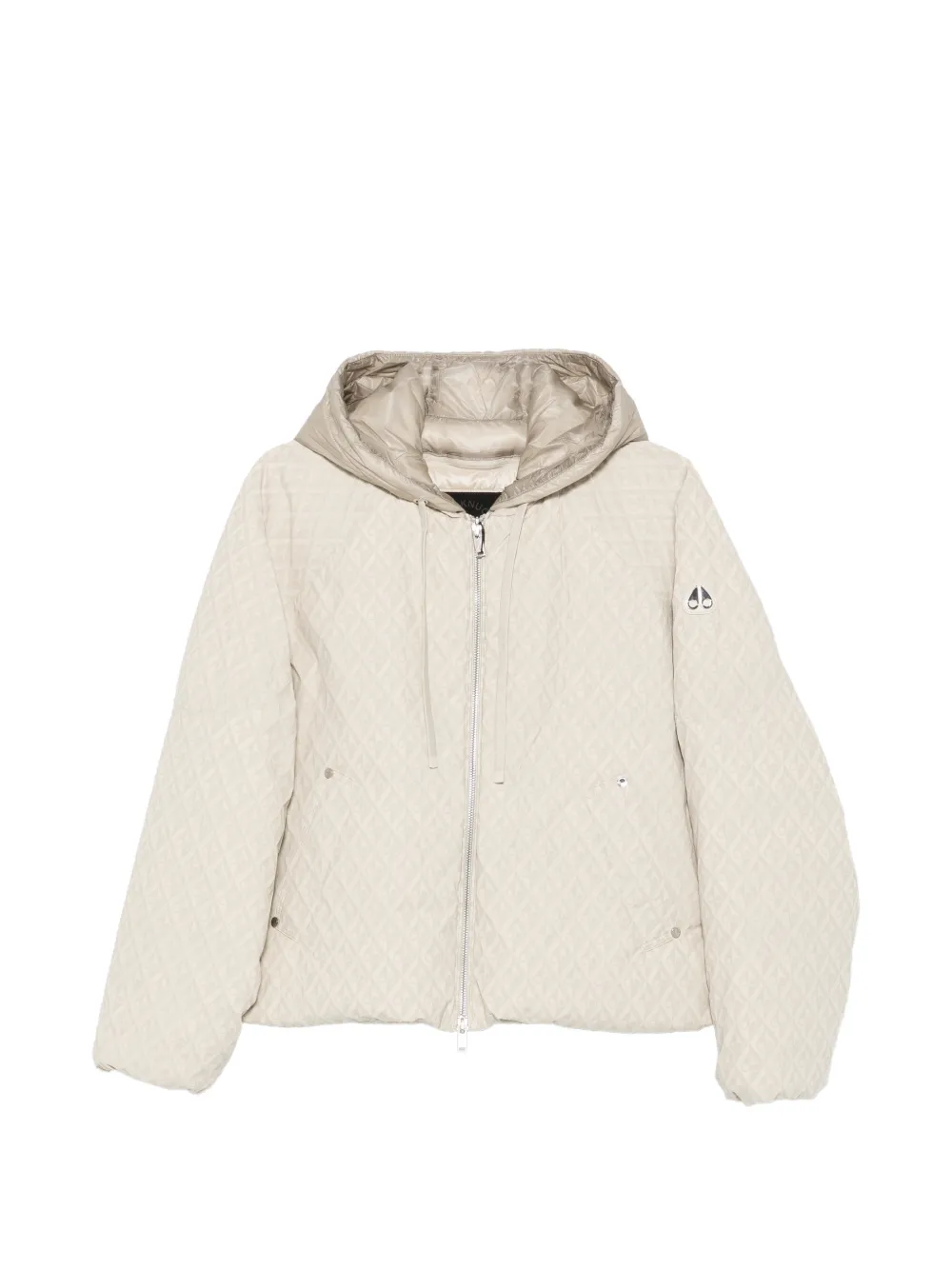 Moose Knuckles Kapuzenjacke mit Logo-Print - Nude