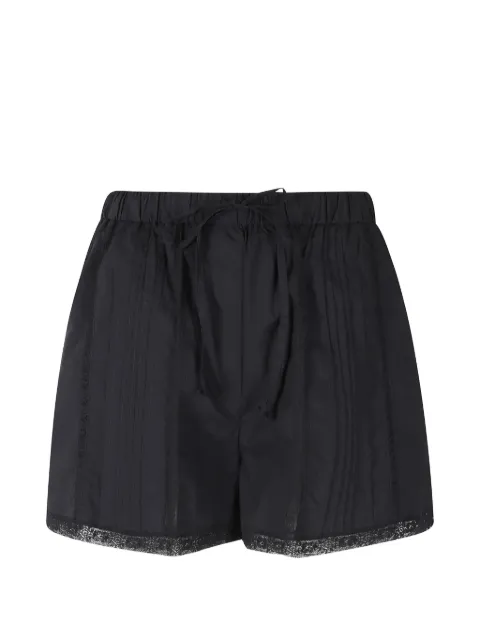 Isabelle Blanche lace-trim pintuck-detail shorts