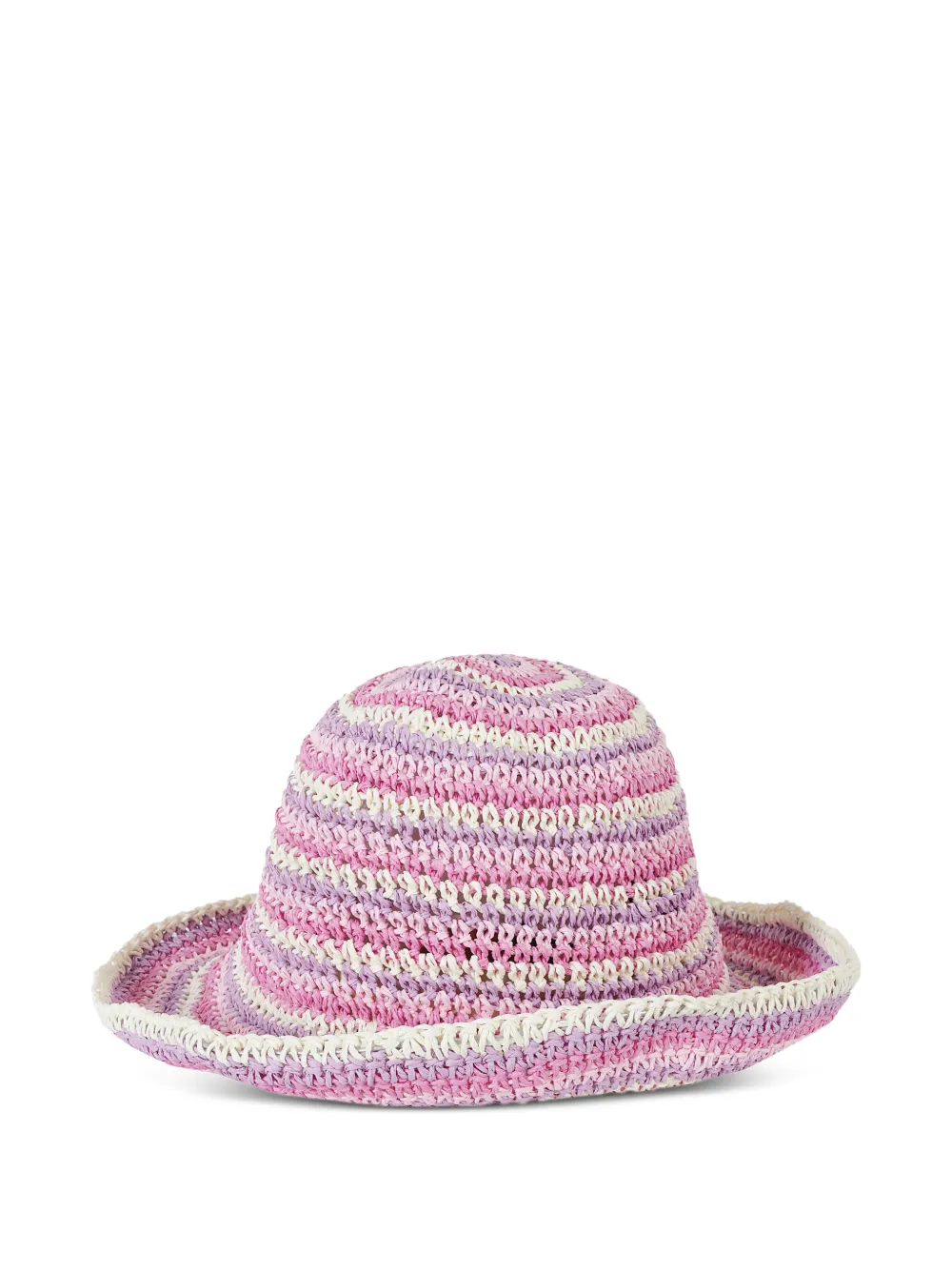 Missoni striped crochet-knit sun hat - Rosa