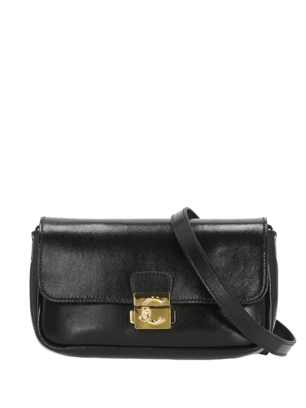 Coccinelle mini C-Me Lock logo-plaque shoulder bag - Nero