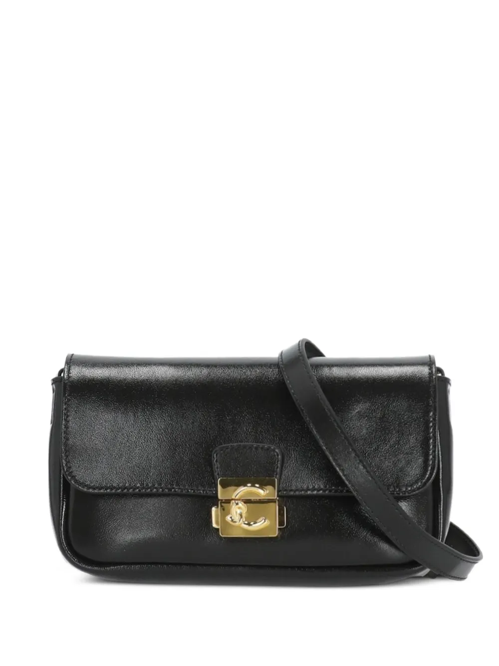 Coccinelle mini C-Me Lock logo-plaque shoulder bag - Nero