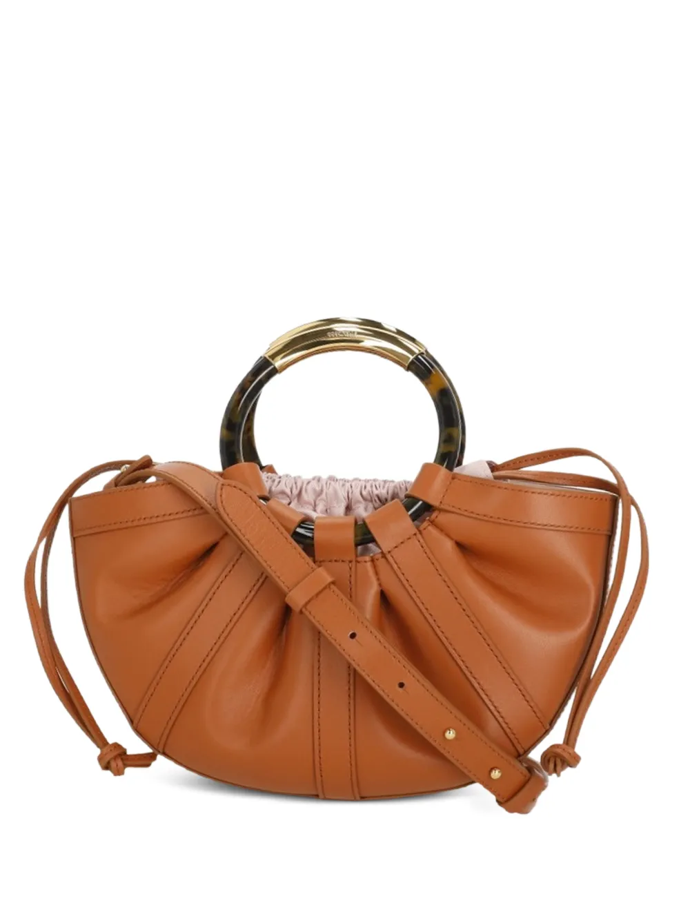 Coccinelle pleated leather tote - Arancione