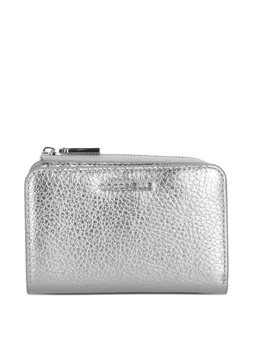 Coccinelle metallic zip wallet - Argento