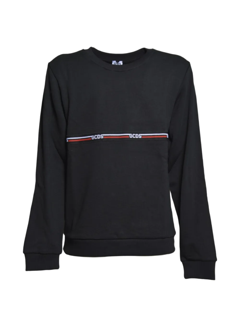 Gcds Kids logo-tape sweatshirt - Nero