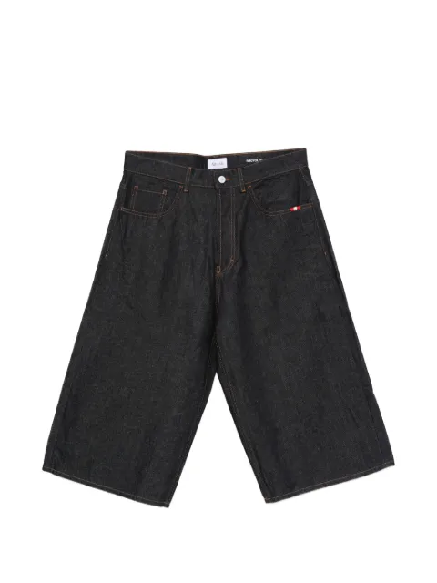 AMISH Raw contrast-stitch denim shorts