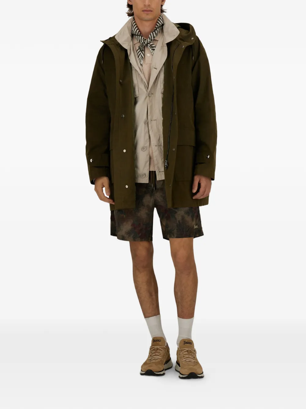 Herno Floral-print Swim Shorts in Brown, view 3